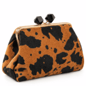 Animal Print Clutch Γυναικείο με χρυσές και μαύρες λεπτομέρειες
