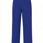 Royal blue wide-leg pants with a high waistband and clean front lines.